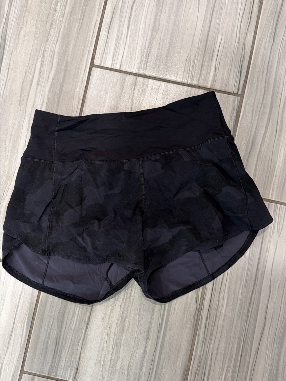 Black Camo Women's Performance speed up Running Shorts